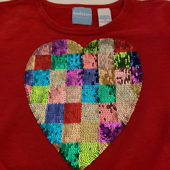 Smitten by Michael Simon sequined heart sweater ….size M…. - Picture 2 of 6